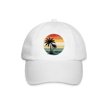 Tropischer Strandurlaub - Baseballkappe - Weiß/Weiß - Vorne