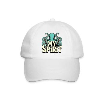 My Spirit Oktopus Design - Baseballkappe - Weiß/Weiß - Vorne