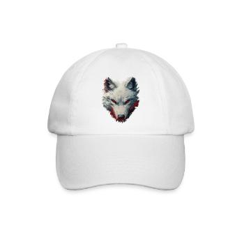 Wolf-Design - Baseballkappe - Weiß/Weiß - Vorne