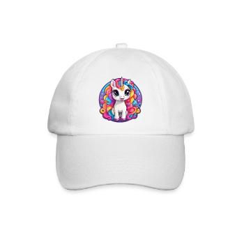 Traumhaftes Regenbogeneinhorn - Baseballkappe - Weiß/Weiß - Vorne