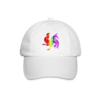 Bunter Regenbogenhahn - Baseballkappe - Weiß/Weiß - Vorne