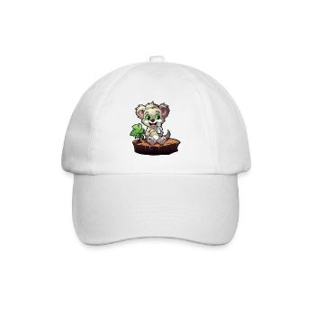 Kleiner Koala am Baumstumpf - Baseballkappe - Weiß/Weiß - Vorne