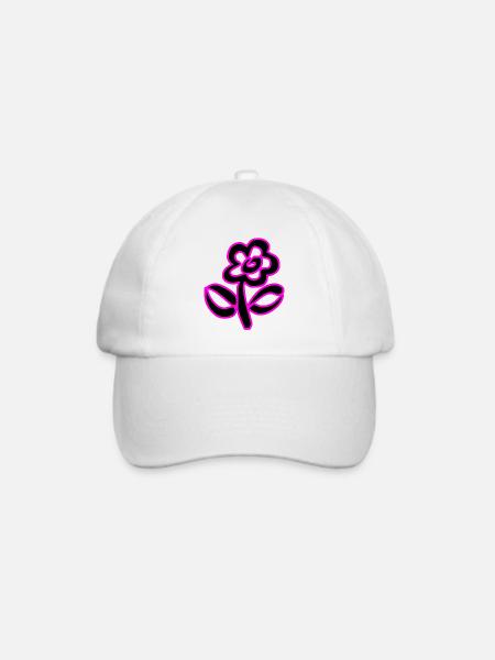 Blumen - Baseballkappe - Weiß/Weiß