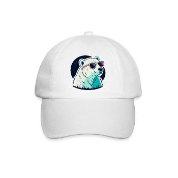 Neon-Eisbären-Sonnenbrille - Baseballkappe - Weiß/Weiß - Vorne