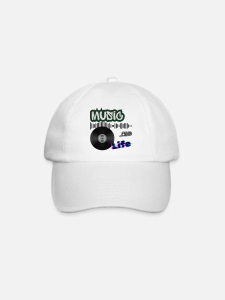 Vinyl - Baseballkappe - Weiß/Weiß