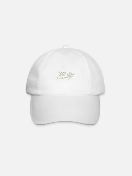 Plant Mom Energy - Baseballkappe - Weiß/Weiß