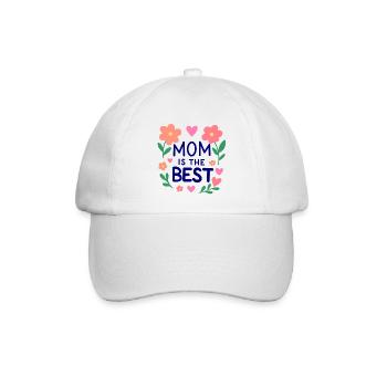 Mom is the Best - Baseballkappe - Weiß/Weiß - Vorne