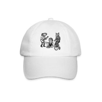 Verspieltes Tiertrio-Parade - Baseballkappe - Weiß/Weiß - Vorne