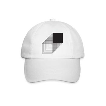 Bauhaus fettes Quadratdesign - Baseballkappe - Weiß/Weiß - Vorne