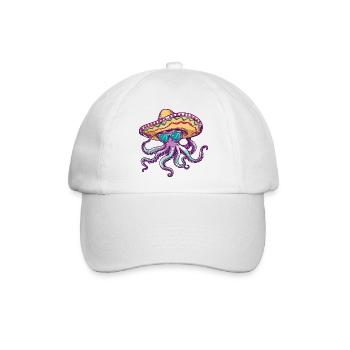Oktopus Lustig Sombrero - Baseballkappe - Weiß/Weiß - Vorne