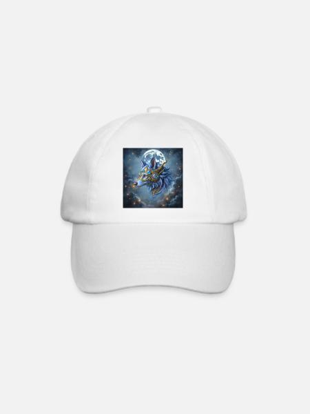 Mystic Crown Moon Wolf - Baseballkappe - Weiß/Weiß