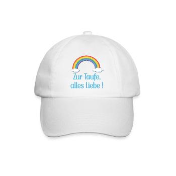Baby Taufe Glückwünsche - Baseballkappe - Weiß/Weiß - Vorne