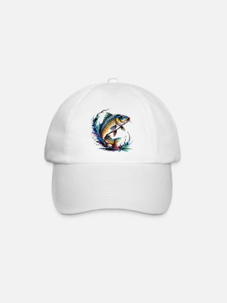 Bunter Karpfen - Baseballkappe - Weiß/Weiß