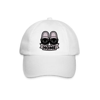 Mops Hausschuhe Home Banner - Baseballkappe - Weiß/Weiß - Vorne