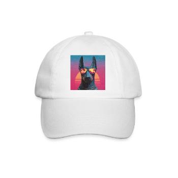 Anubis Synthwave - Gott auf Urlaub - Baseballkappe - Weiß/Weiß - Vorne