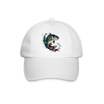 Springender Karpf - Baseballkappe - Weiß/Weiß - Vorne