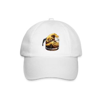 Kaffee Liebhaber Welle Kanagawa lustig - Baseballkappe - Weiß/Weiß - Vorne