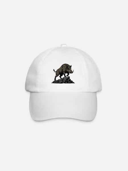 Wildschweinjagdwald - Baseballkappe - Weiß/Weiß