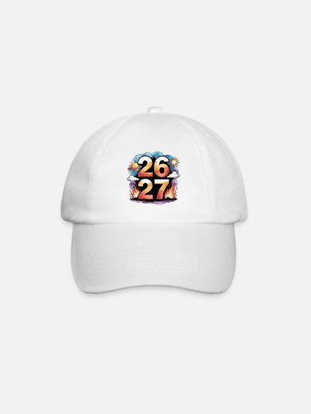 Jahreswechsel 26 / 27 - Baseballkappe - Weiß/Weiß