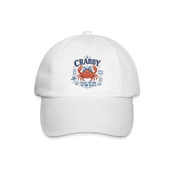 Krabbe - If Crabby – Please Return to the Beach - Baseballkappe - Weiß/Weiß - Vorne