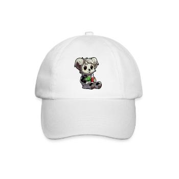 Kleiner Koala im Hoodie mit Becher - Baseballkappe - Weiß/Weiß - Vorne