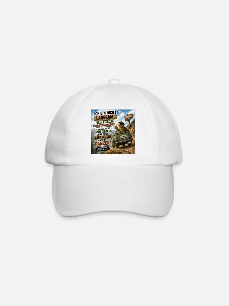 Energiesparmodus Panzer Ausflug - Baseballkappe - Weiß/Weiß