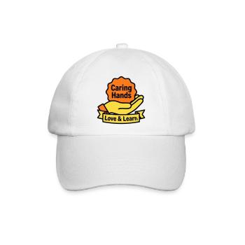 Kita Wappen Caring Hands Logo - Baseballkappe - Weiß/Weiß - Vorne