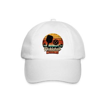 Pickleball Legende Retro Sunset - Baseballkappe - Weiß/Weiß - Vorne