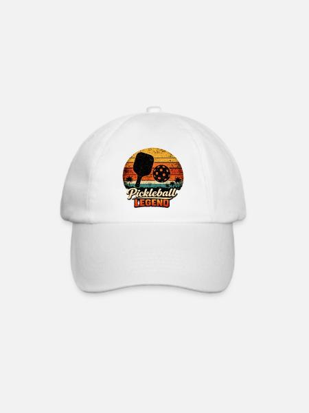 Pickleball Legende Retro Sunset - Baseballkappe - Weiß/Weiß