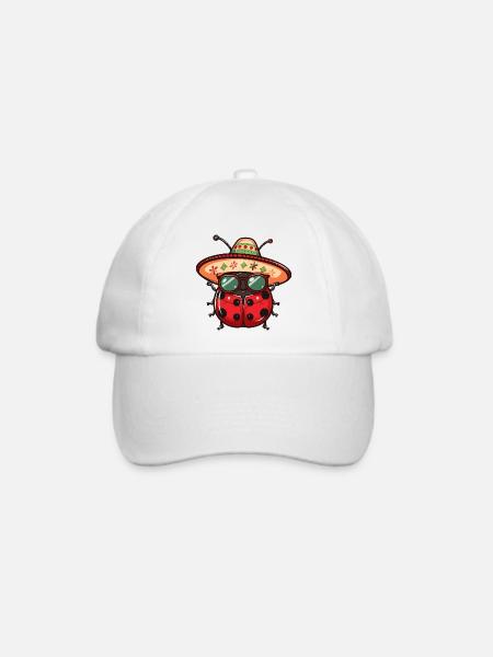 Marienkäfer Sombrero - Baseballkappe - Weiß/Weiß