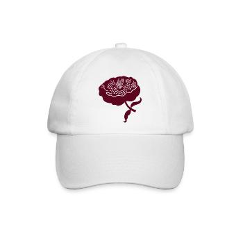 Pfingstrone L botanische Pfingstrone L Weinrot - Baseballkappe - Weiß/Weiß - Vorne
