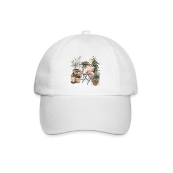 Gemütliche Balkonoase - Baseballkappe - Weiß/Weiß - Vorne
