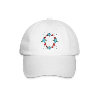 Koi-Kreis aus Neonblau und Rot - Baseballkappe - Weiß/Weiß - Vorne