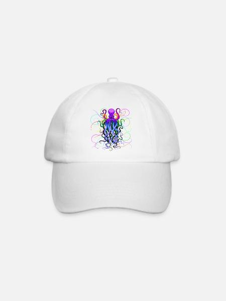 Oktopus Psychedelisches Tiefseewesen - Baseballkappe - Weiß/Weiß