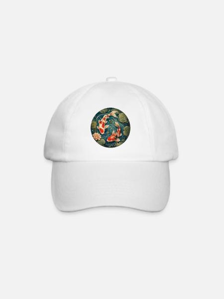 Koi Teich - Baseballkappe - Weiß/Weiß