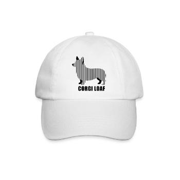 Corgi Loaf – Minimalist linear silhouette Hund - Baseballkappe - Weiß/Weiß - Vorne