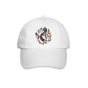 Kokopelli-Regenbogenfarben - Baseballkappe - Weiß/Weiß - Vorne