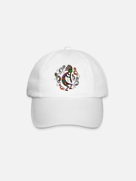 Kokopelli-Regenbogenfarben - Baseballkappe - Weiß/Weiß