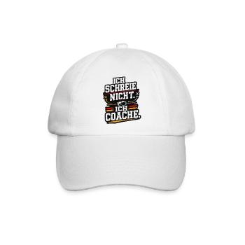 Ich schreie nicht ich coache Fussball Trainer - Baseballkappe - Weiß/Weiß - Vorne