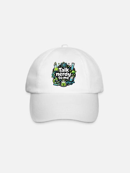 Talk Nerdy to Me Design - Baseballkappe - Weiß/Weiß