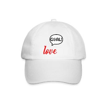 Love Football Tor - Baseballkappe - Weiß/Weiß - Vorne