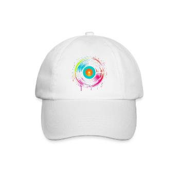 90er Schallplatte Steamwave - Baseballkappe - Weiß/Weiß - Vorne