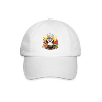 Küchen-Pinguin Kochkunst - Baseballkappe - Weiß/Weiß - Vorne