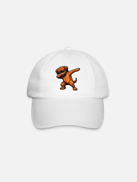 Dabbing Rhodesian Ridgeback - Baseballkappe - Weiß/Weiß