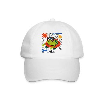Schnorchel Frosch Abenteuer - Baseballkappe - Weiß/Weiß - Vorne