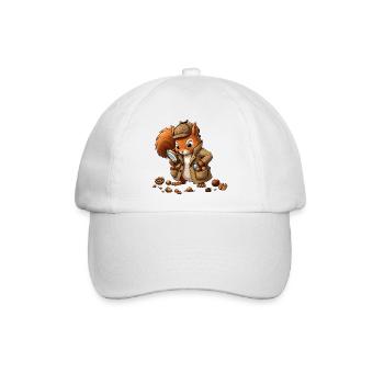 Detektiv Eichhörnchen Mantel - Baseballkappe - Weiß/Weiß - Vorne