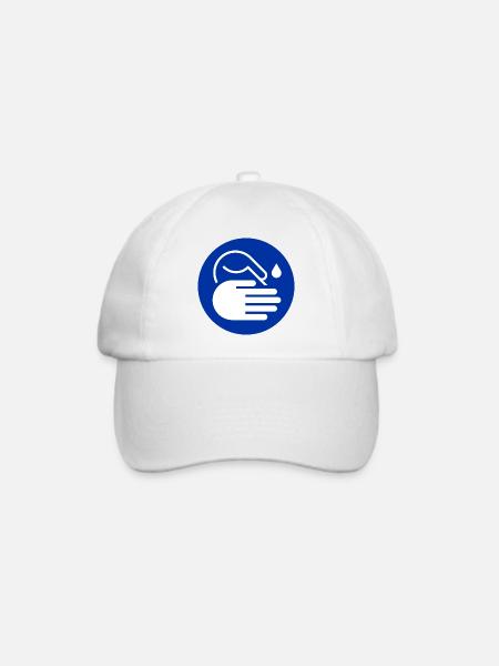 Hände waschen Icon - Baseballkappe - Weiß/Weiß