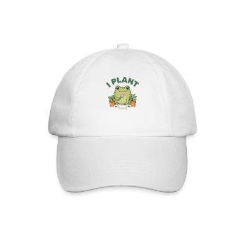 Frosch Gärtner Pflanzen Botanik Garten Amphibie - Baseballkappe - Weiß/Weiß - Vorne
