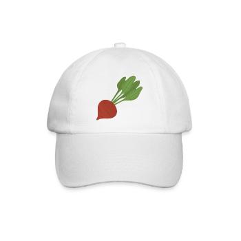 Rote Bete Botanische Kunst - Baseballkappe - Weiß/Weiß - Vorne