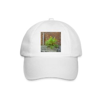 Mauerblümchen am Mauerwerk - Baseballkappe - Weiß/Weiß - Vorne